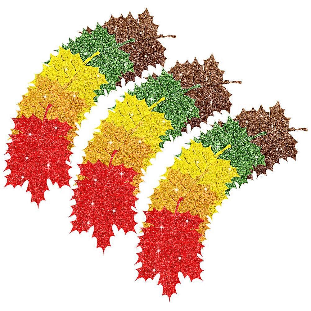Assorted Color Maple Leaf Paper Crafts for Decor Glitter Cutouts 100pcs