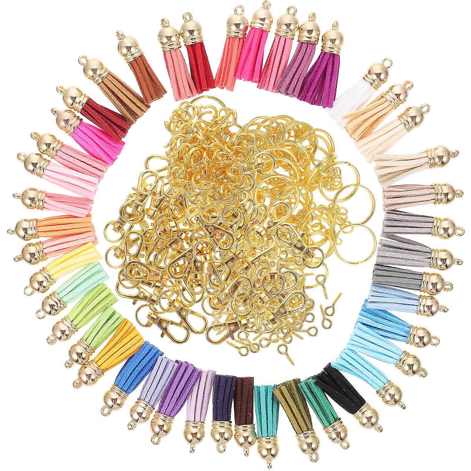 DIY Keychain Tassel Accessories with Lobster Clasp and Key Ring Golden Color for Motorcycle