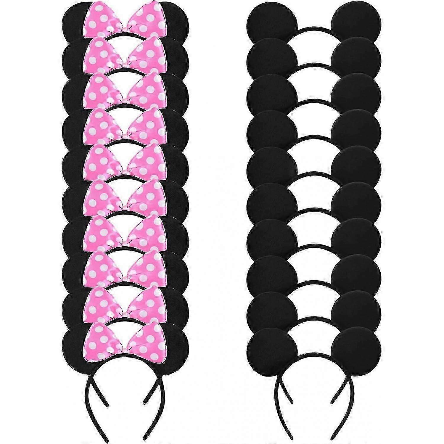 20 Pack Mouse Ears Headband For Birthday Party Supplies And Mouse Themed Costume Cosplay Decoration -gsl