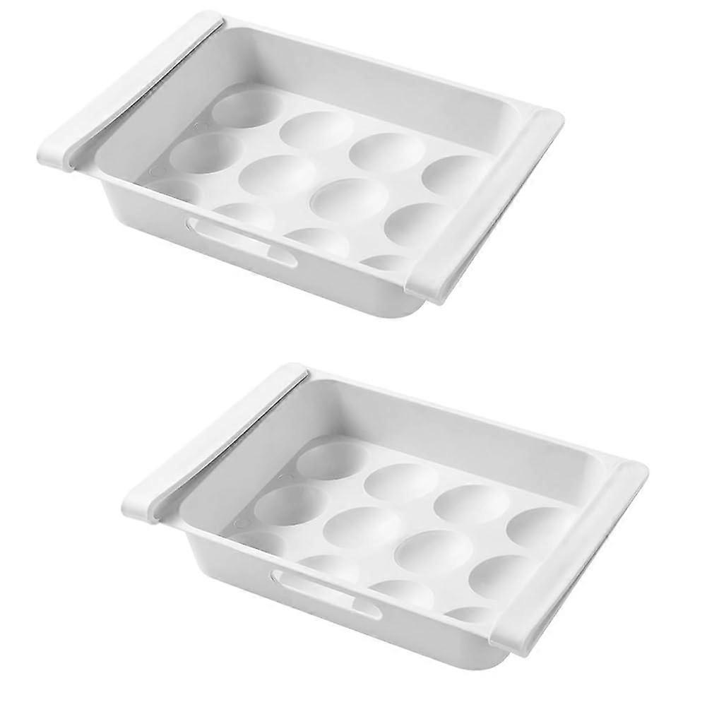 Egg Baskets Scrolling Egg Storage Holder, Fridge Pull-Out Dispenser, Clear Bins And Drawers, Kitchen Organizer