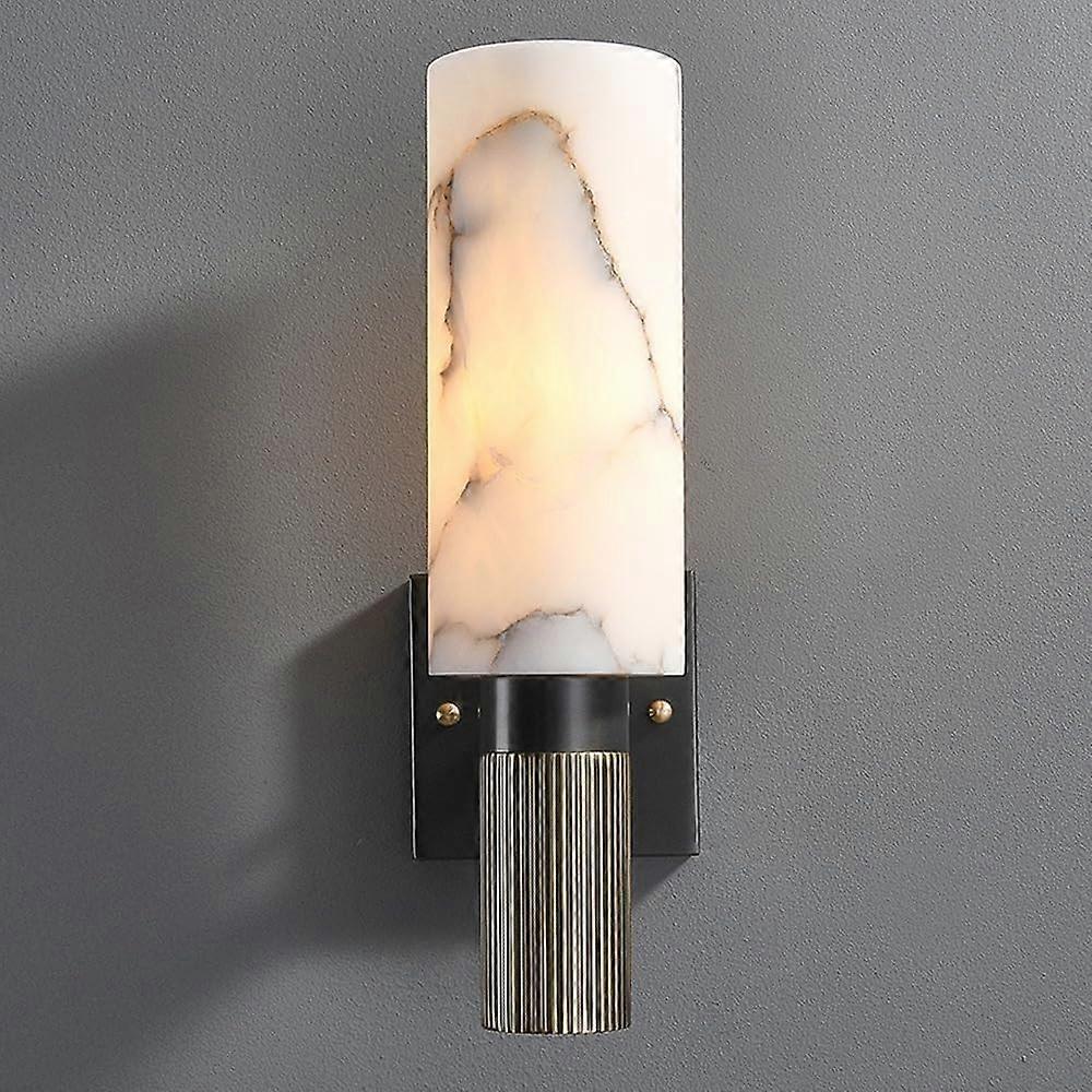 Modern Minimalist Marble Wall Light Bar White Black Gold Brass Mid ...