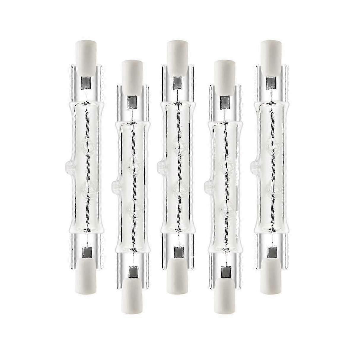 5 Pack R7s 118mm 300w 230v,r7s Halogen Linear Light Bulb, Dimmable Halogen Lamp For Construction Wo -ll