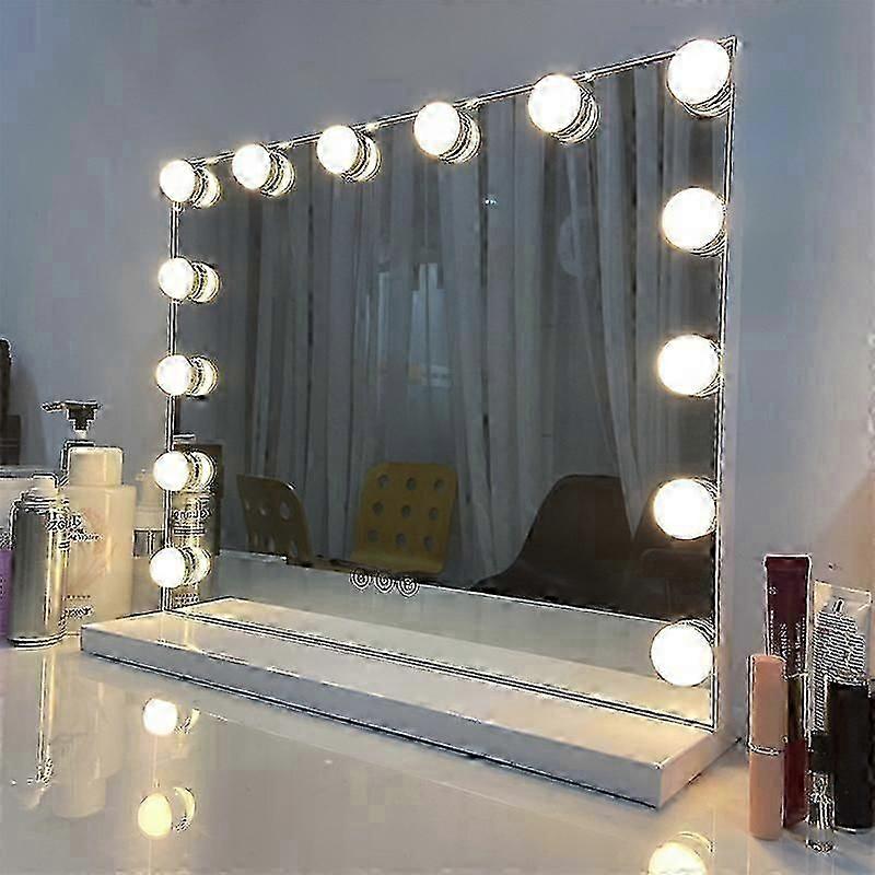 Mirror light kit, equipped with 14 vanity light bulbs, dimmable Hollywood LED mirror, USB makeup light with switch and cable (only includes light bulb
