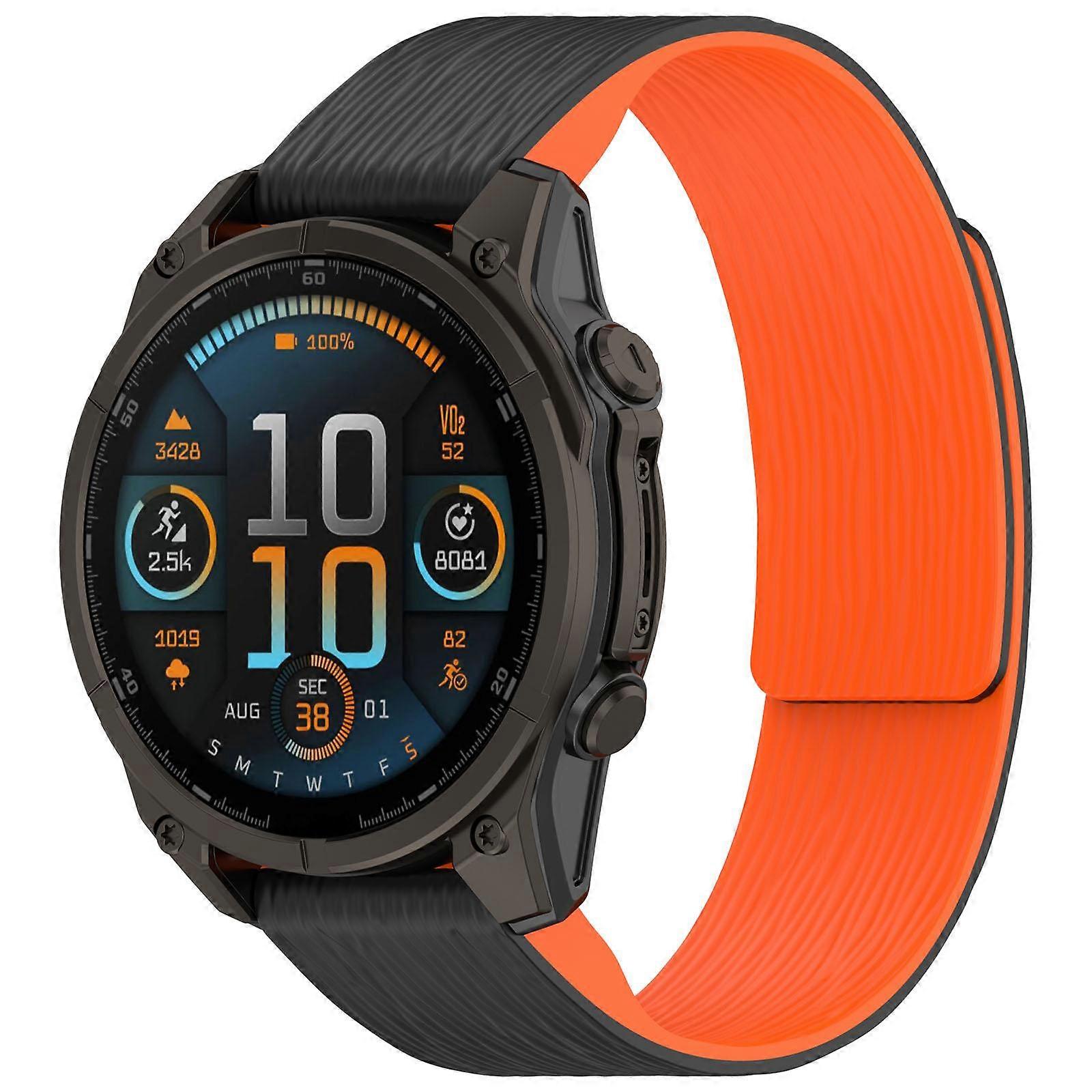 Vertical Striped Magnetic Silicone Quick Release Watch Band