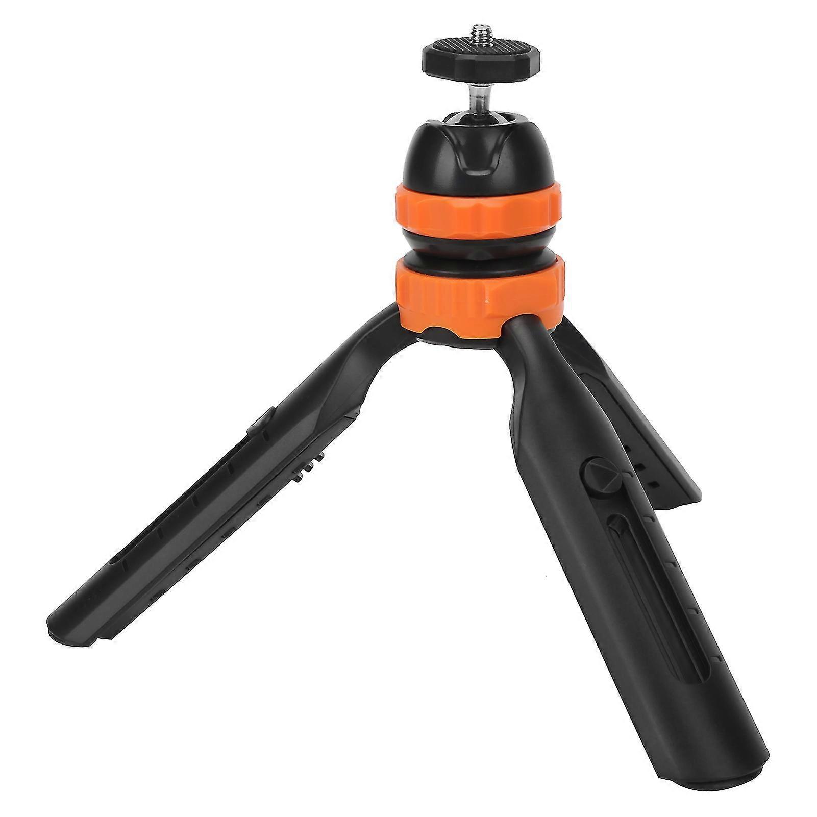 Mini Retractable Tripod 2 Sections Mobile Phone Holder with 360° Adjustable Ball HeadOrange 2025