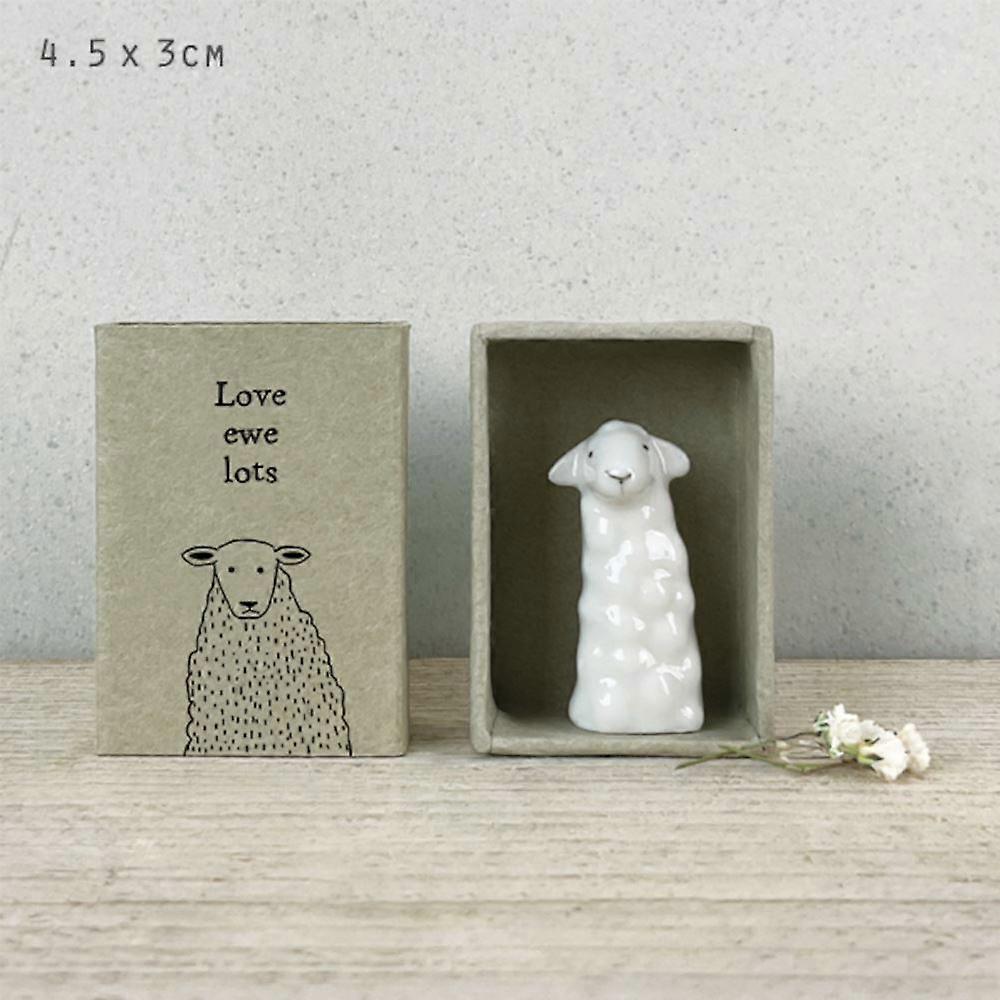 Tall Porcelain Matchbox - Sheep