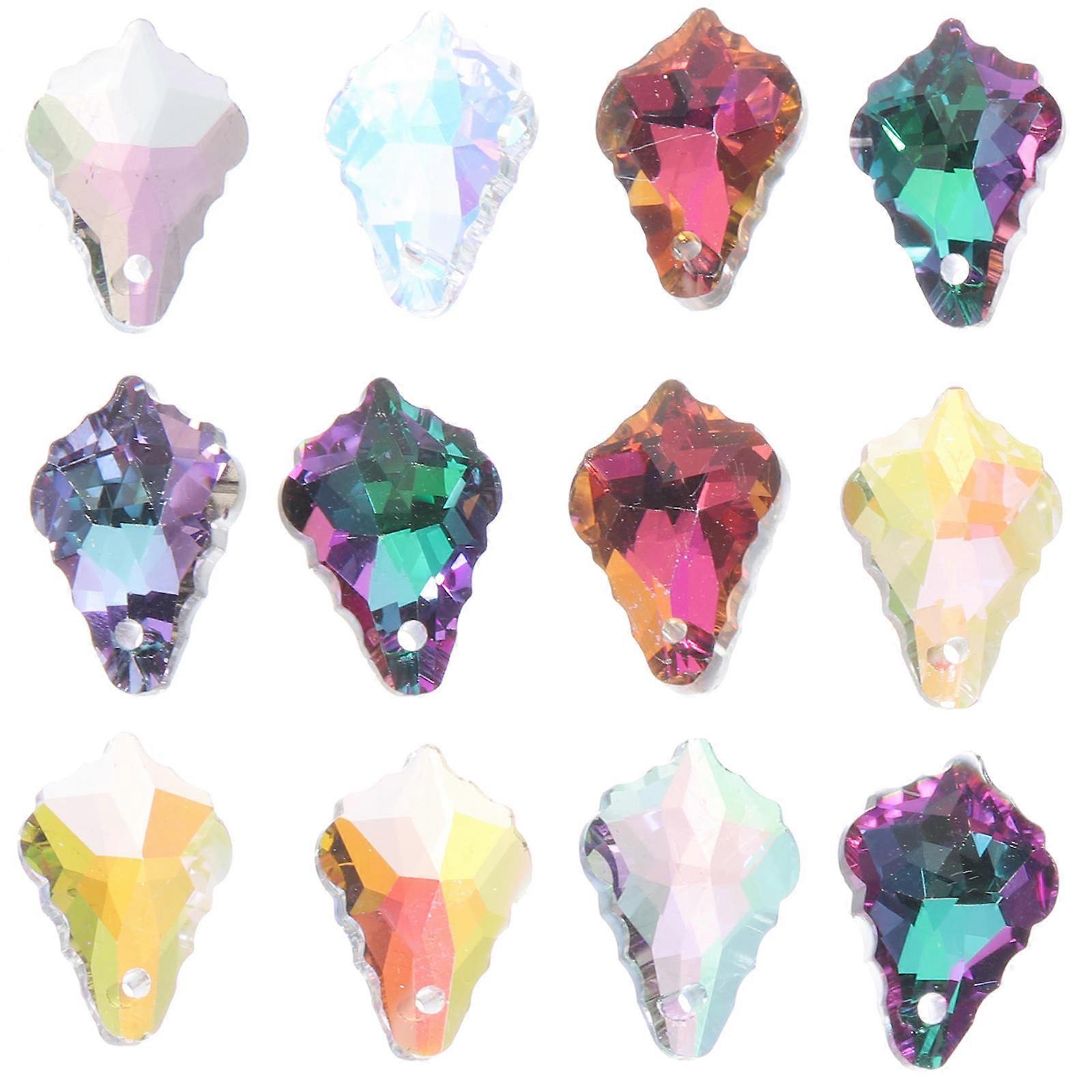 60Pcs Crystal Maple Leaf Pendants for Jewelry Making DIY Accessory