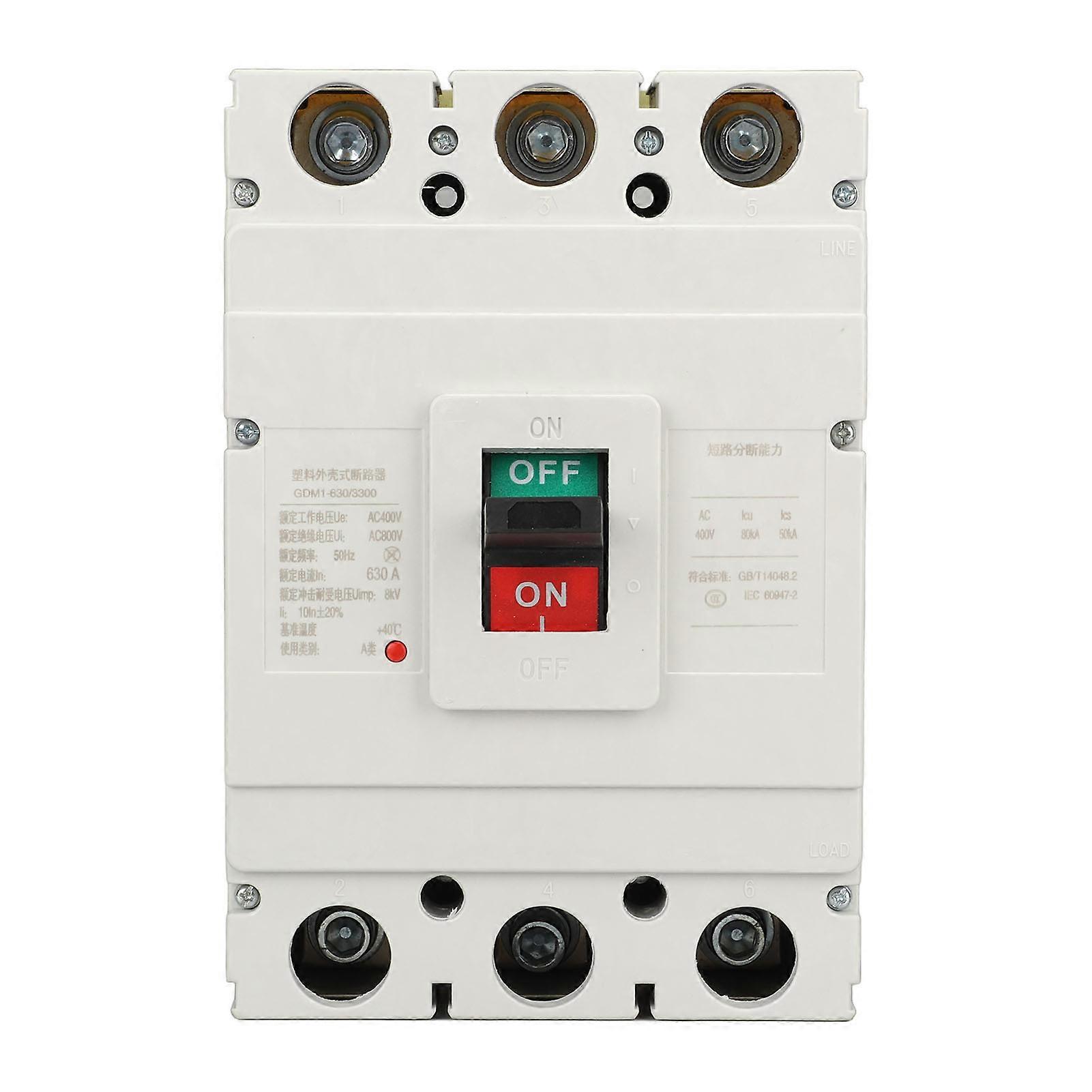 3P Flame Retardant Circuit Breaker 400V 630A PC Shell Overload