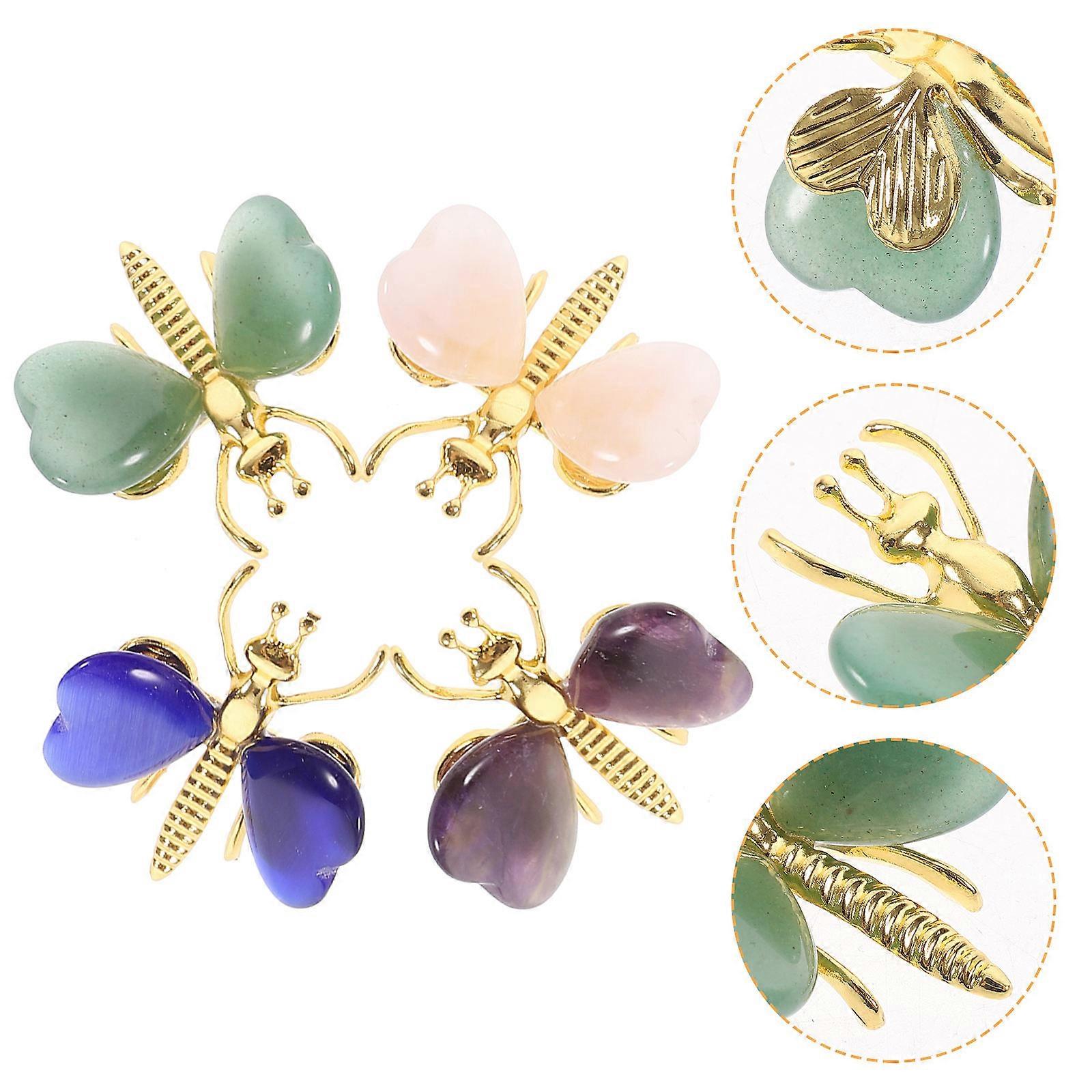Crystal Butterfly Heart Ornament for Decorative Use 8Pcs Set
