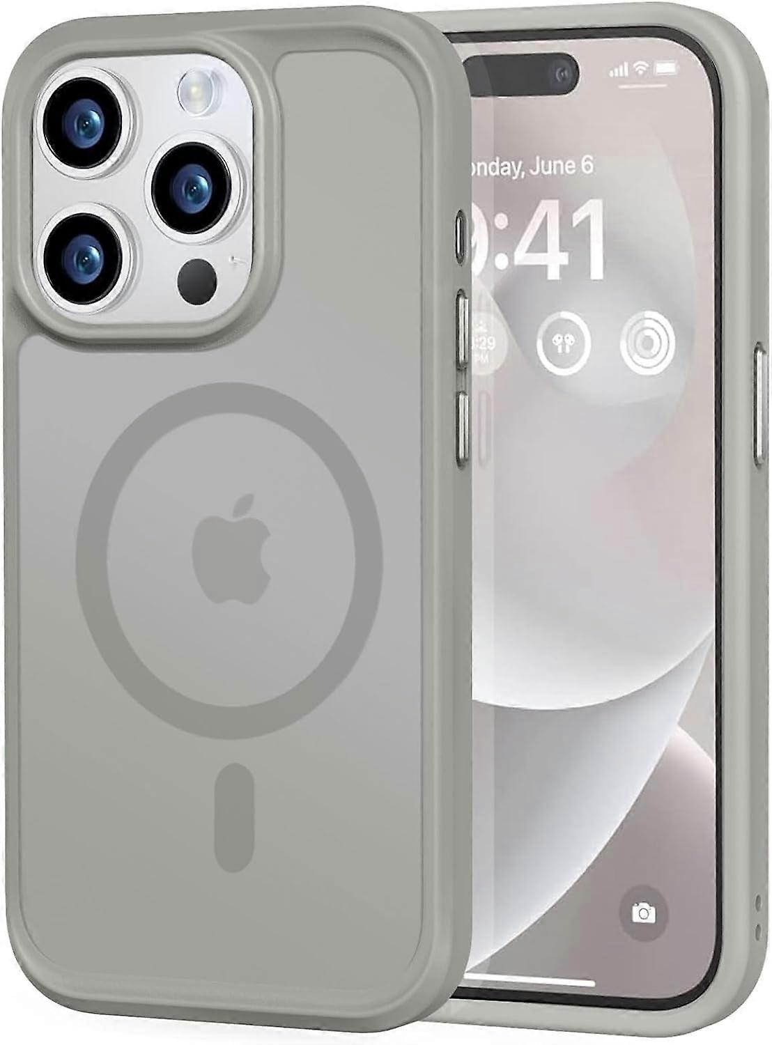 MOCCA Strong Magnetic Case for iPhone 14 Pro, Compatible with MagSafe, 13FT Drop Protection, Slim Matte Shockproof Design, Titanium Gray