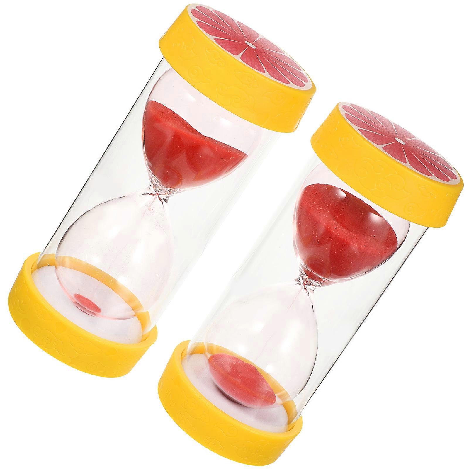 Multi-Function Hourglass Timer for Home 2Pcs Watermelon Red Plastic Sand Toy