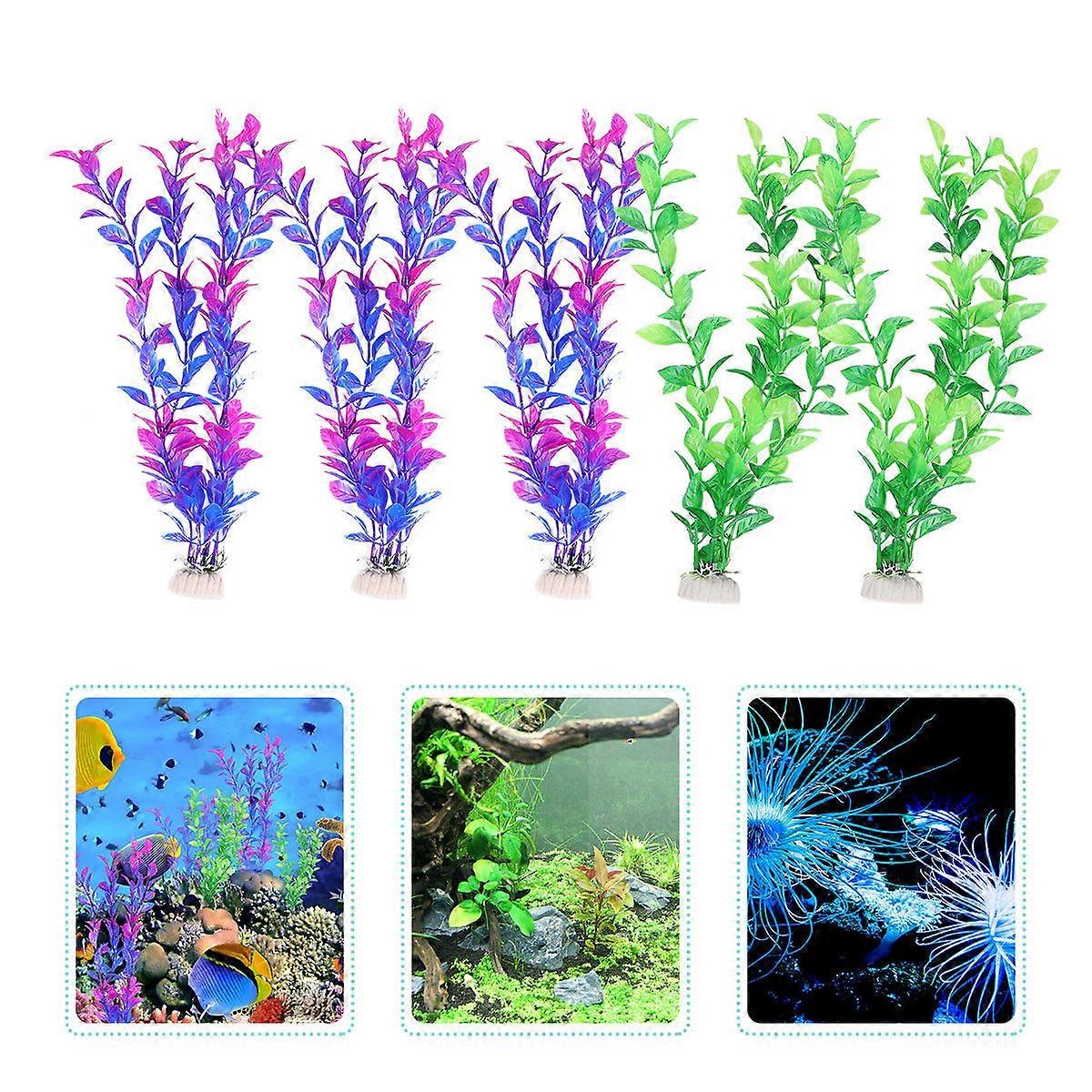 Aquarium Artificial Plants 10Pcs Decoration Assorted Color Great For Fish Tank Enhancements In Home And Business