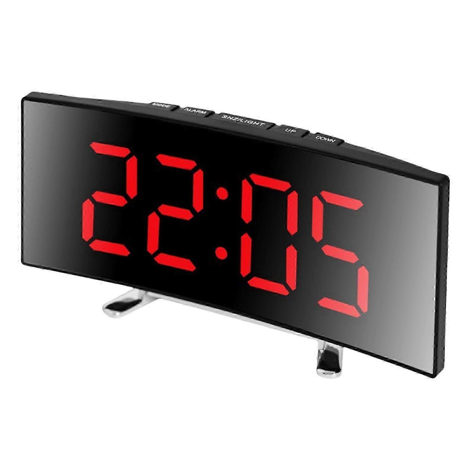 Mirror Double Digital Alarm Clock With Adjustable Night lighting Quiet Operate Temperature Display Double Power Supply 2025