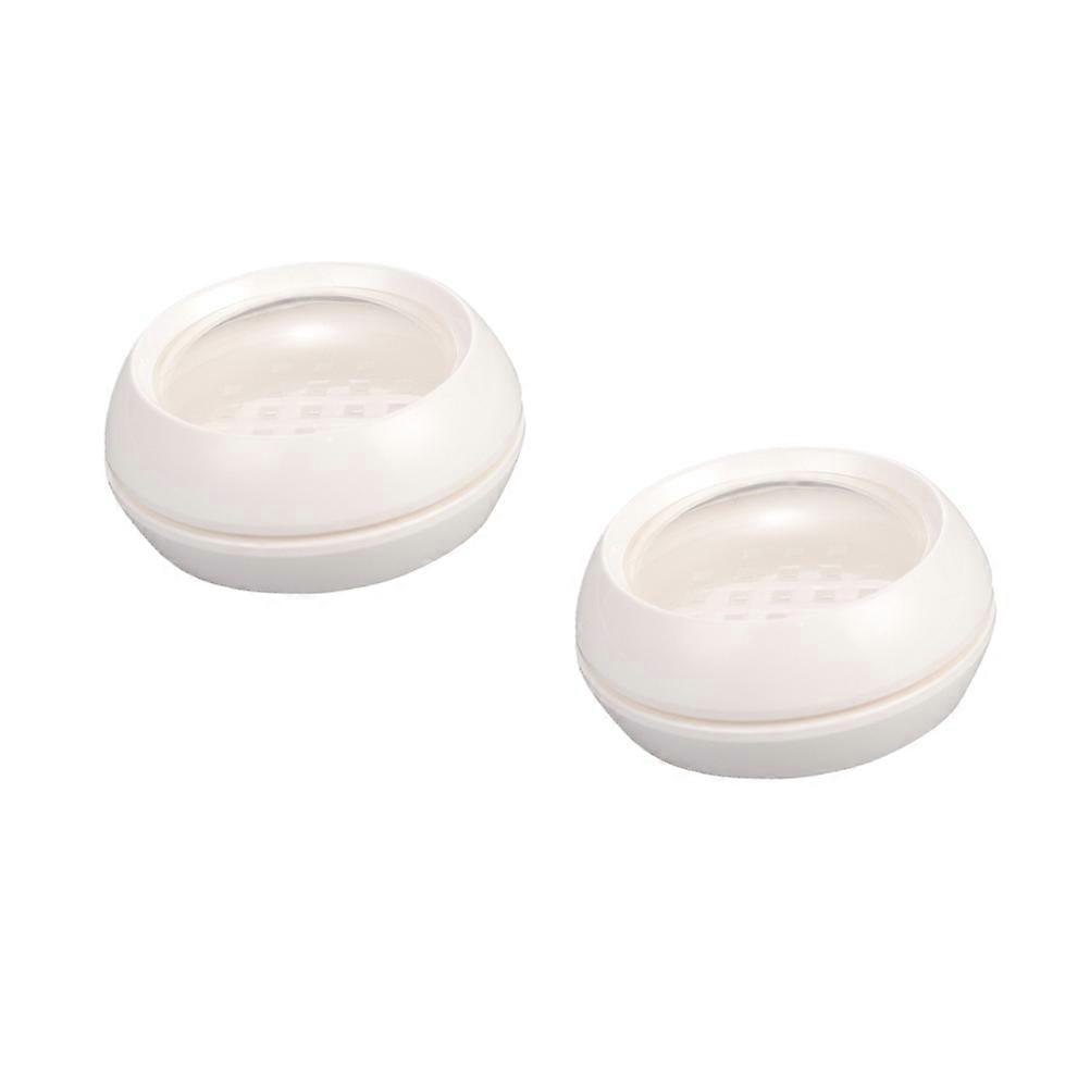 Loose Powder Box Makeup Powder Container for Storage 4Pcs White Double Layer Cosmetic Case