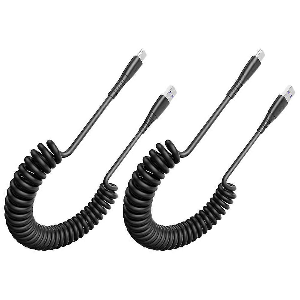 USB Type-C Cable 8 Pcs 1.5M Spring Cord For Charging During Travel With Unique Design Durable PC ABS