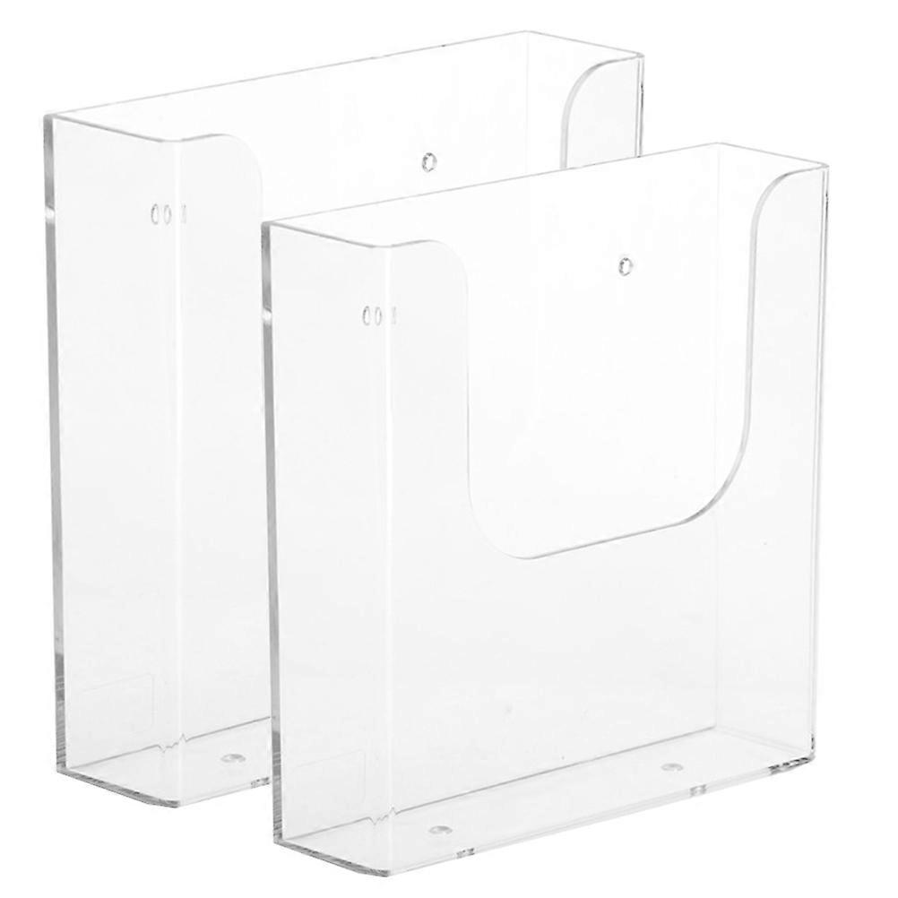 Wall Mounted Document Holder Acrylic File Organizer for Storage 4Pcs