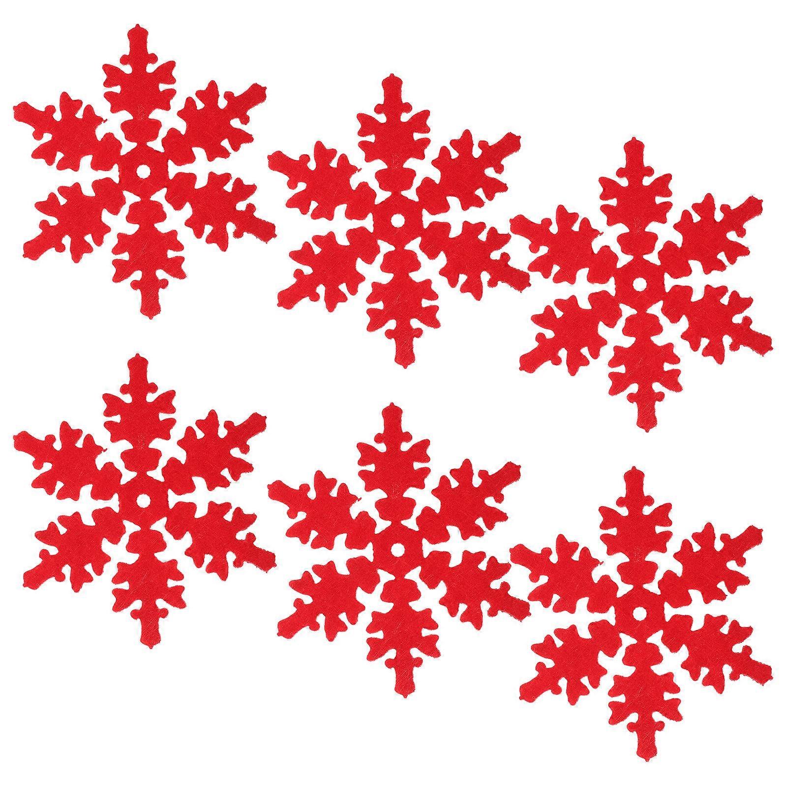 Christmas Felt Coasters Snowflake Cup Mats for 32Pcs Table Decoration