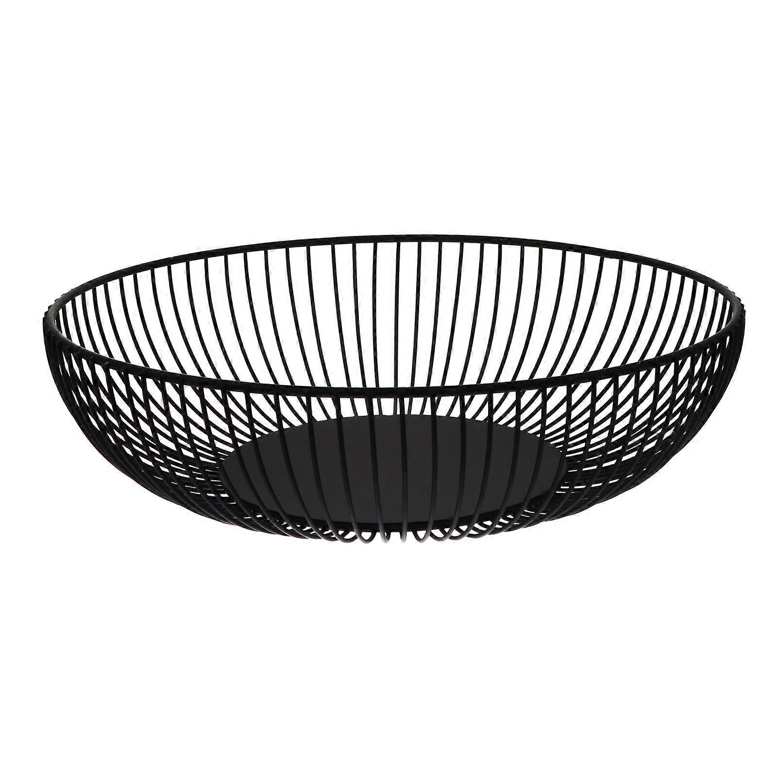 Wire Basket Fruit Bowl for Kitchen Storage Use 2Pcs Black Home Decor