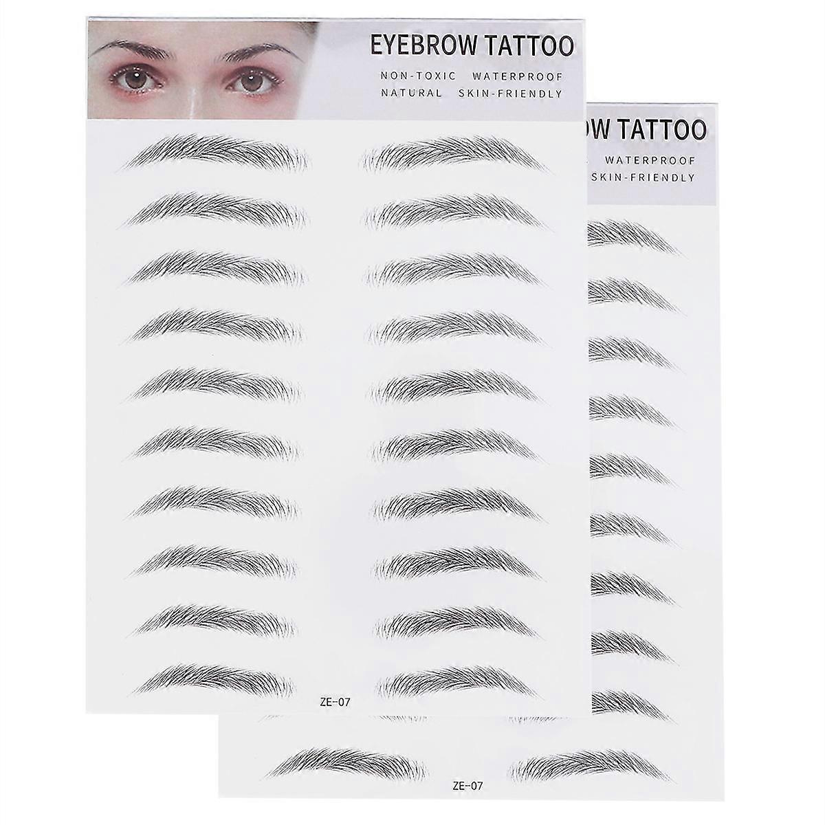 Imitation Eyebrow Transfer Stickers Artificial Eyebrow Tool for Makeup 6Pcs