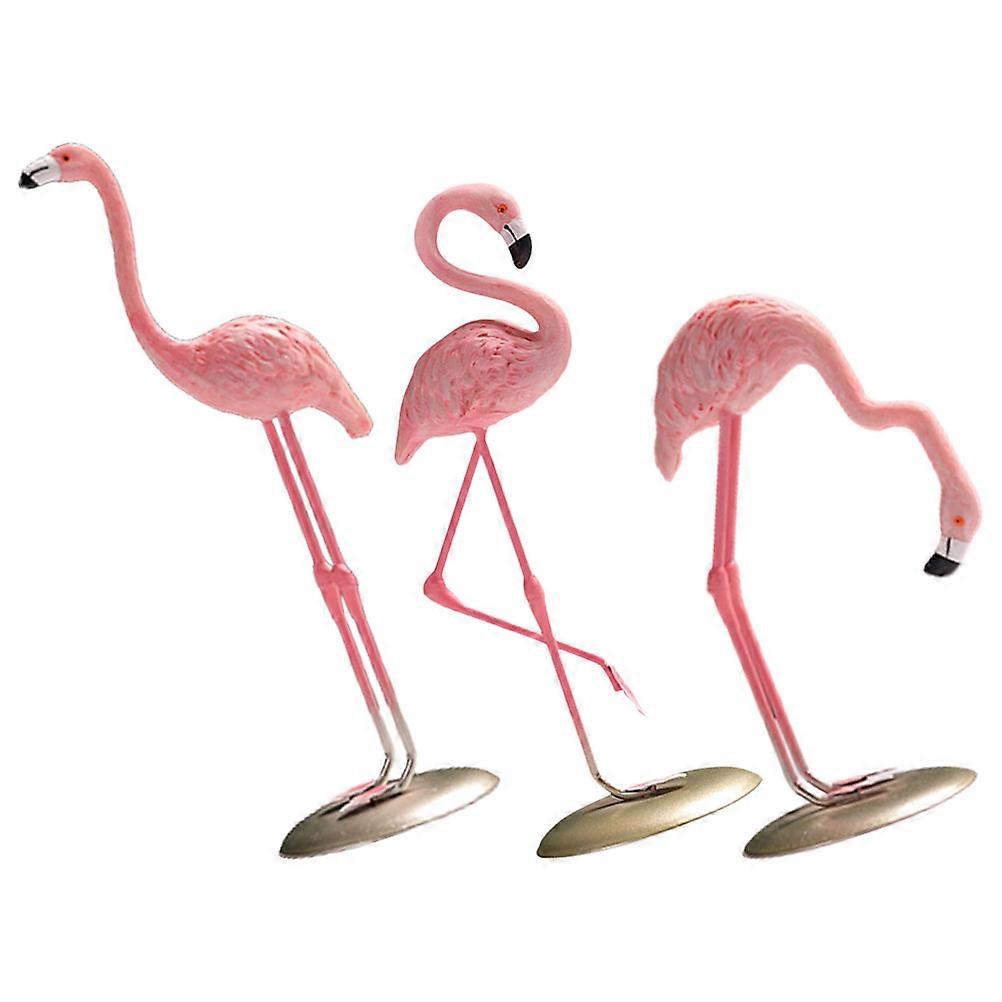 Resin Flamingo Ornament Decorative Statue for Home Office 15Pcs