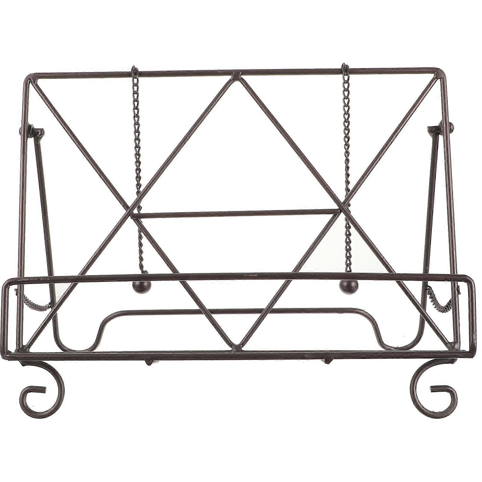 Iron Art Desktop Book Stand for Home Storage Rack