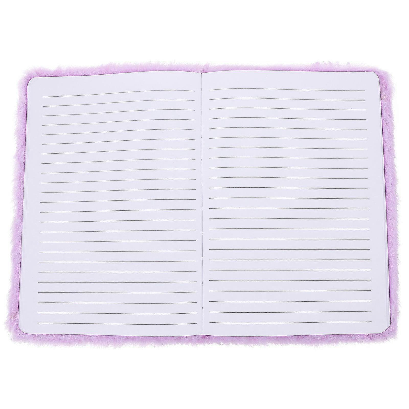 Plush Cover Fluffy Notebook For Diary Keeping Ideal For Students 8.25X6.13X0.39in Writing 2Pcs