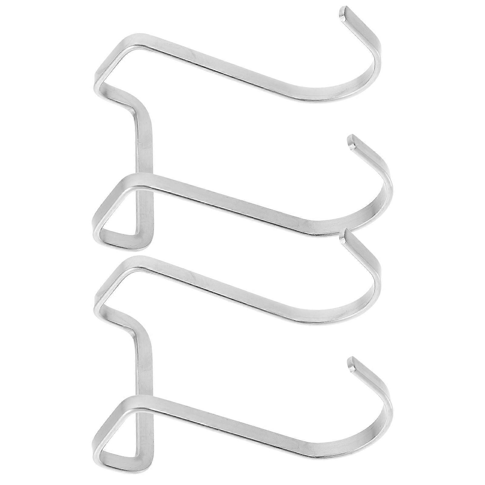 Grocery Storage Hooks for Hanging Use 4Pcs Silver Punch Free Hooks