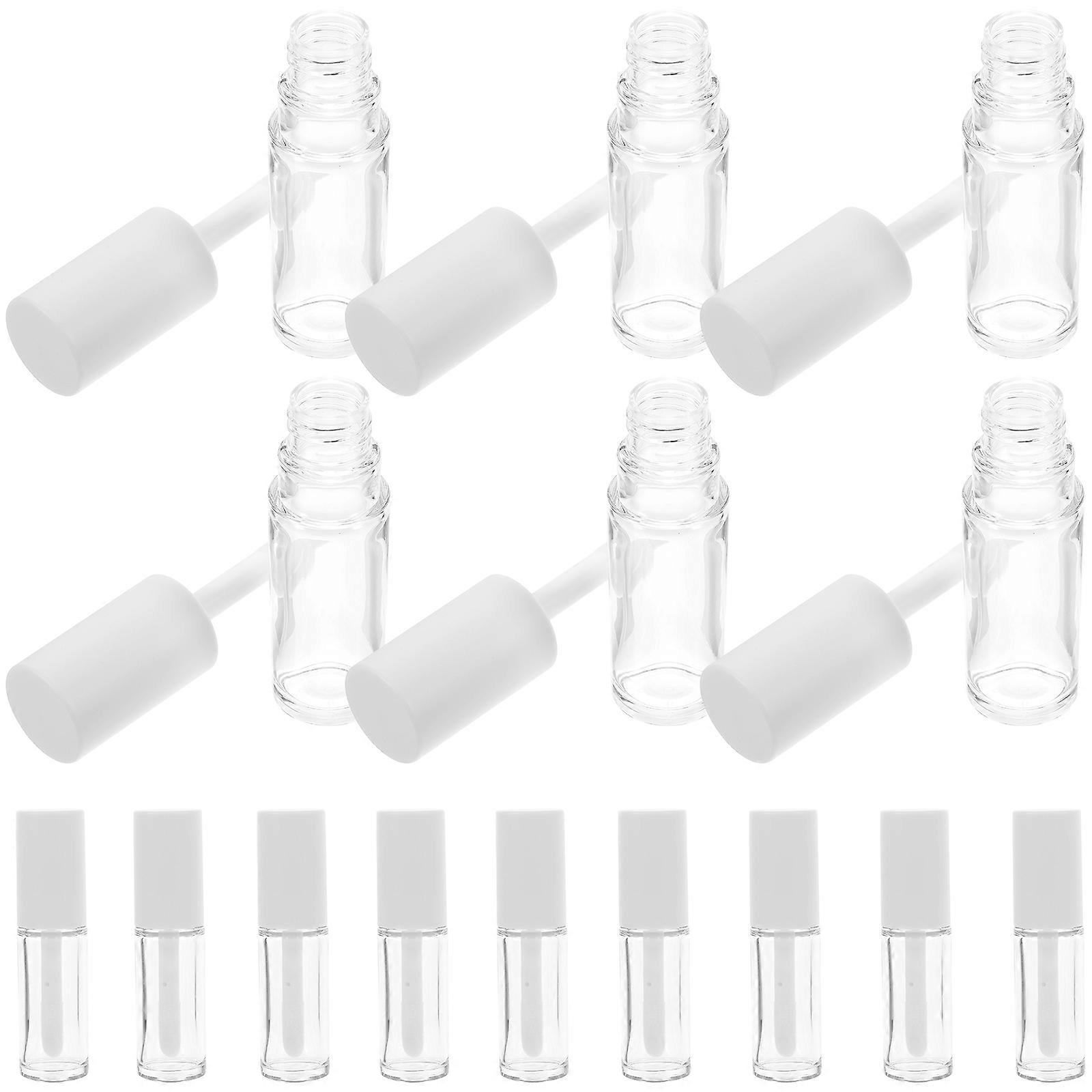 White Lip Gloss Tubes Refillable for Storage Use 15Pcs Portable Set