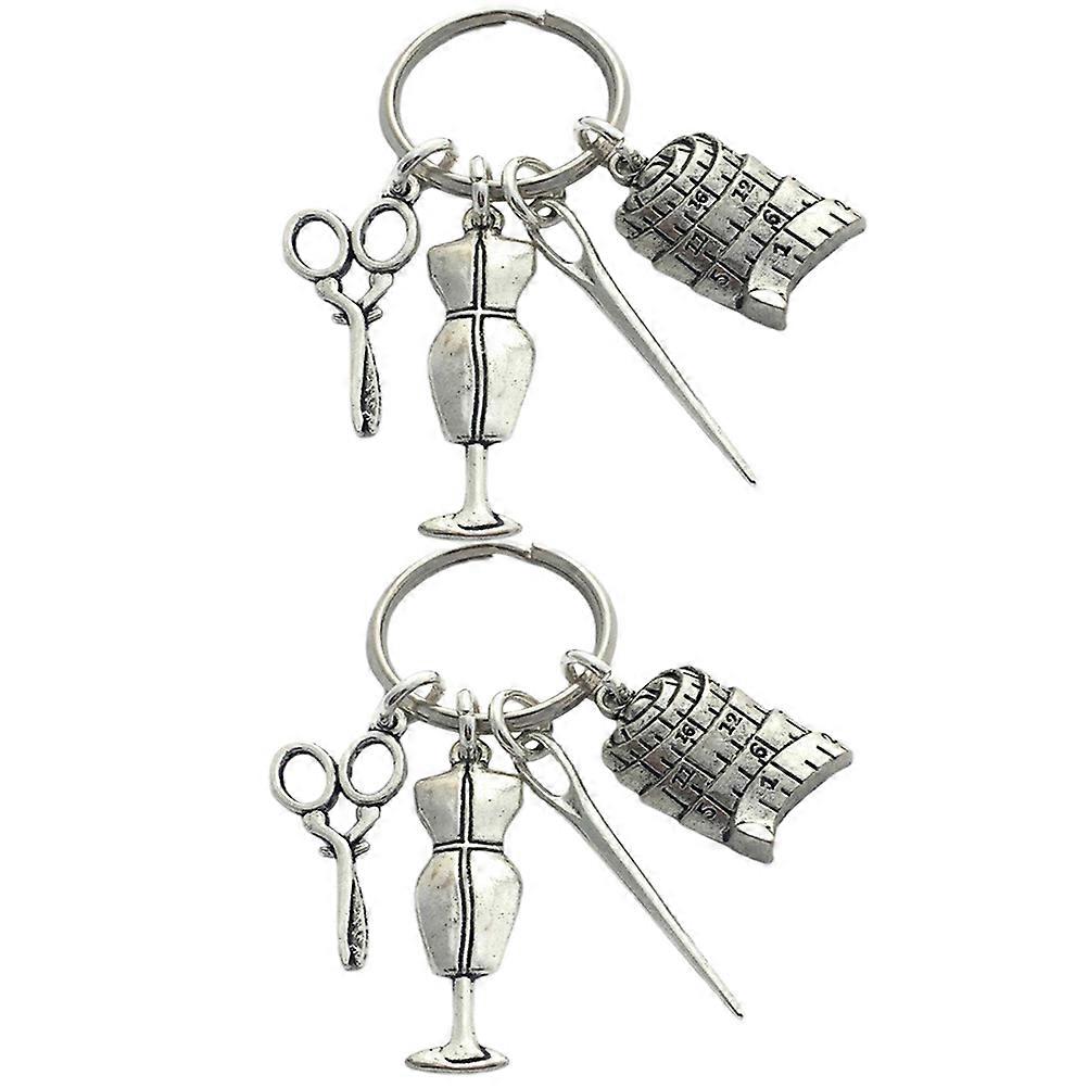 Key Chain Pendant 2Pcs Silver Creative Bag Hanging Decorative Accessory