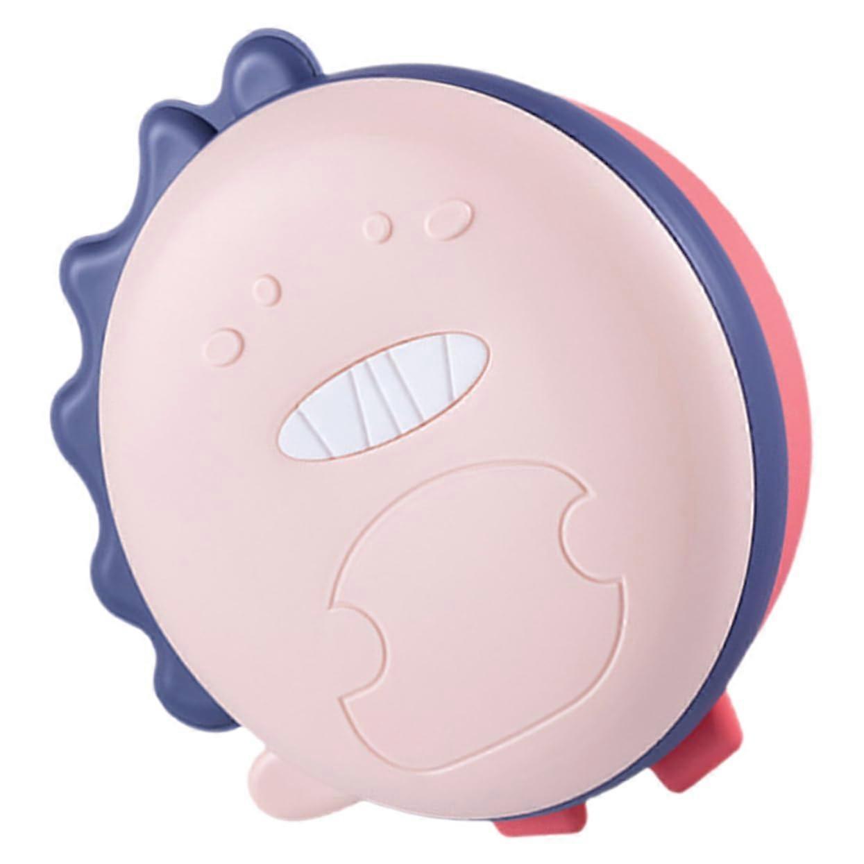 Dinosaur Suction Cup Baby Feeding Plate Pink Silicone MultiGrid AntiFall Dinnerware For Toddler Weaning Easy Clean