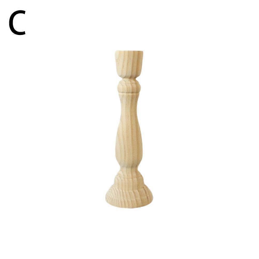 Polished Wooden Candlestick Holder Set of 4 in Multiple Heights for Table Centerpiece Decor
