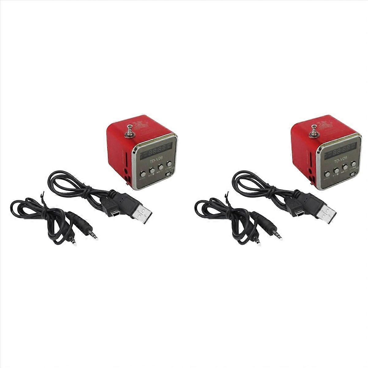 TD-V26 Digital Portable Mini Fm Radio Receiver LED Loudspeaker Wireless Speaker MP3 Support SD/TF Ca