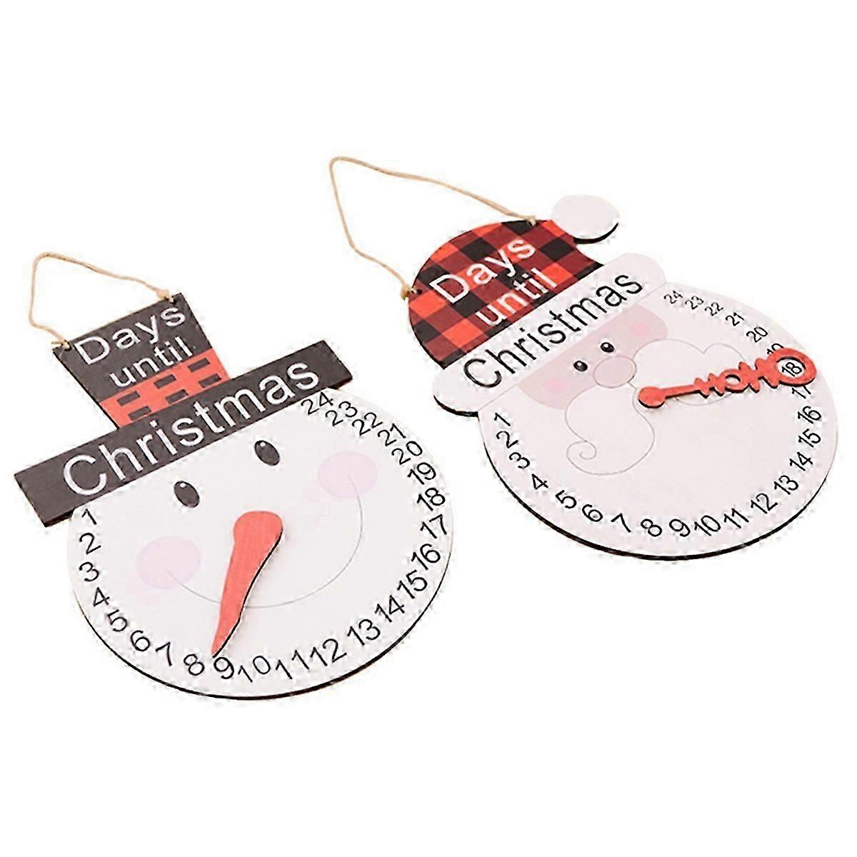 Wooden Santa- Christmas-Advent Calendar,Christmas-Advent Collection Decorative Reusable Wooden Countdown Calendar