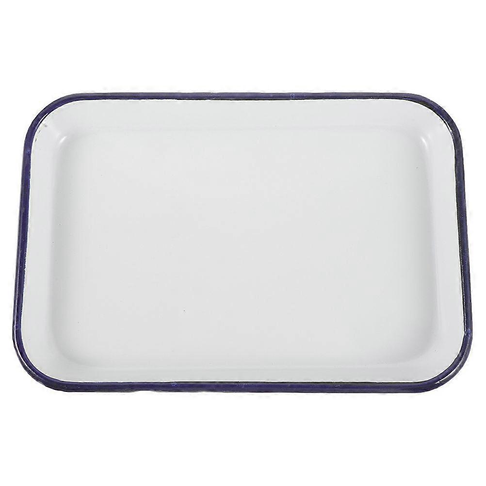 Enamel Baking Sheet Pan - White Ceramic Cookie Sheet Non-stick Jellys Rolls Pan Rectangular Serving Tray Enamel Dish Pancake Oven Tray for Kitchen