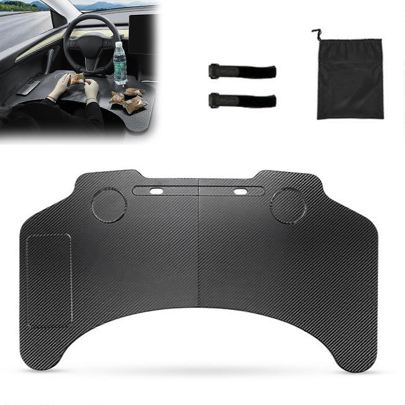 Car Table Folding Tray Desk, Steering Wheel Desk, Portable Tray Table For Laptop, Compatible with Model 3 And Model Y