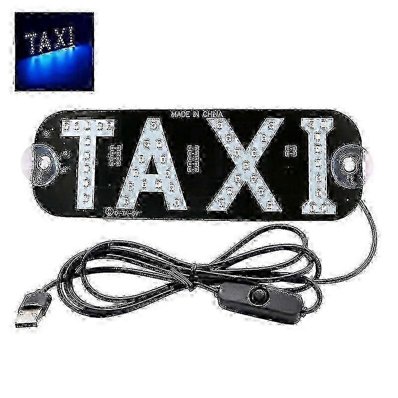 Taxi LED sign for cabs with hook-on design and USB power