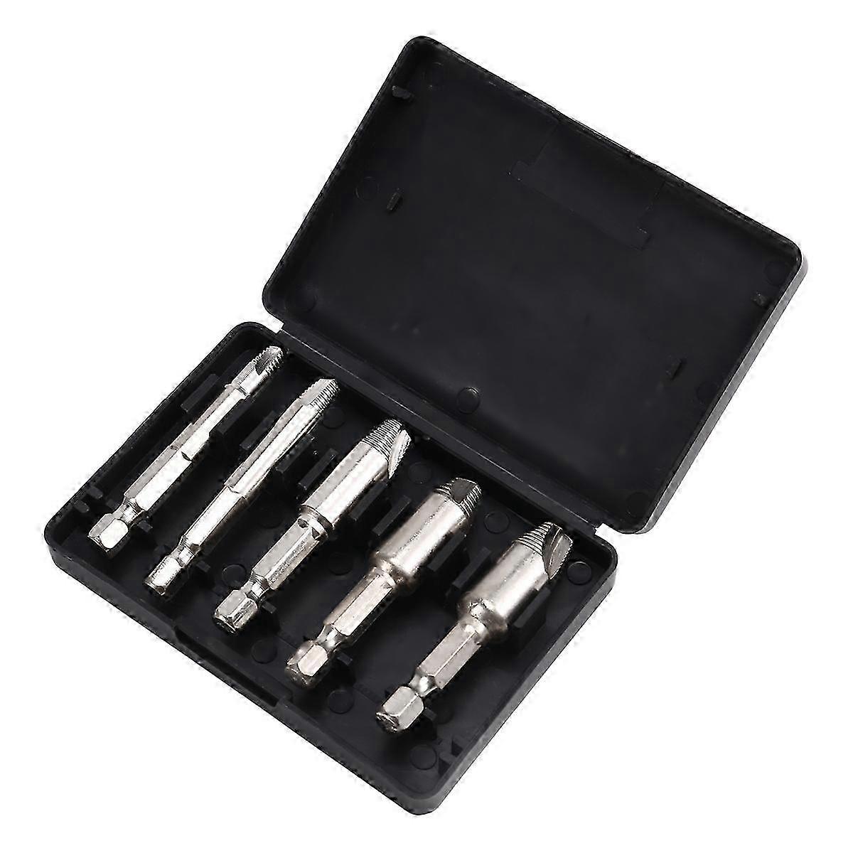 5Pcs Screw Extractor Drill Bit for Easily Removing Broken Screws with Side Drill