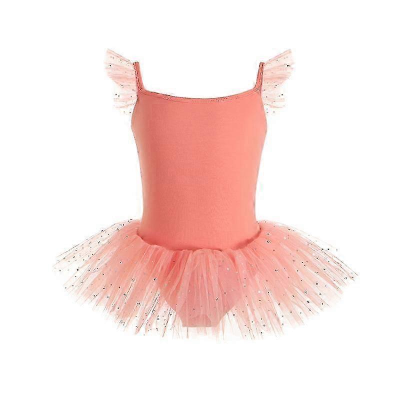 25-26 Doce Renda Princesa Estilo Meninas Crianças Saia de Balé Traje de Dança com Lantejoulas