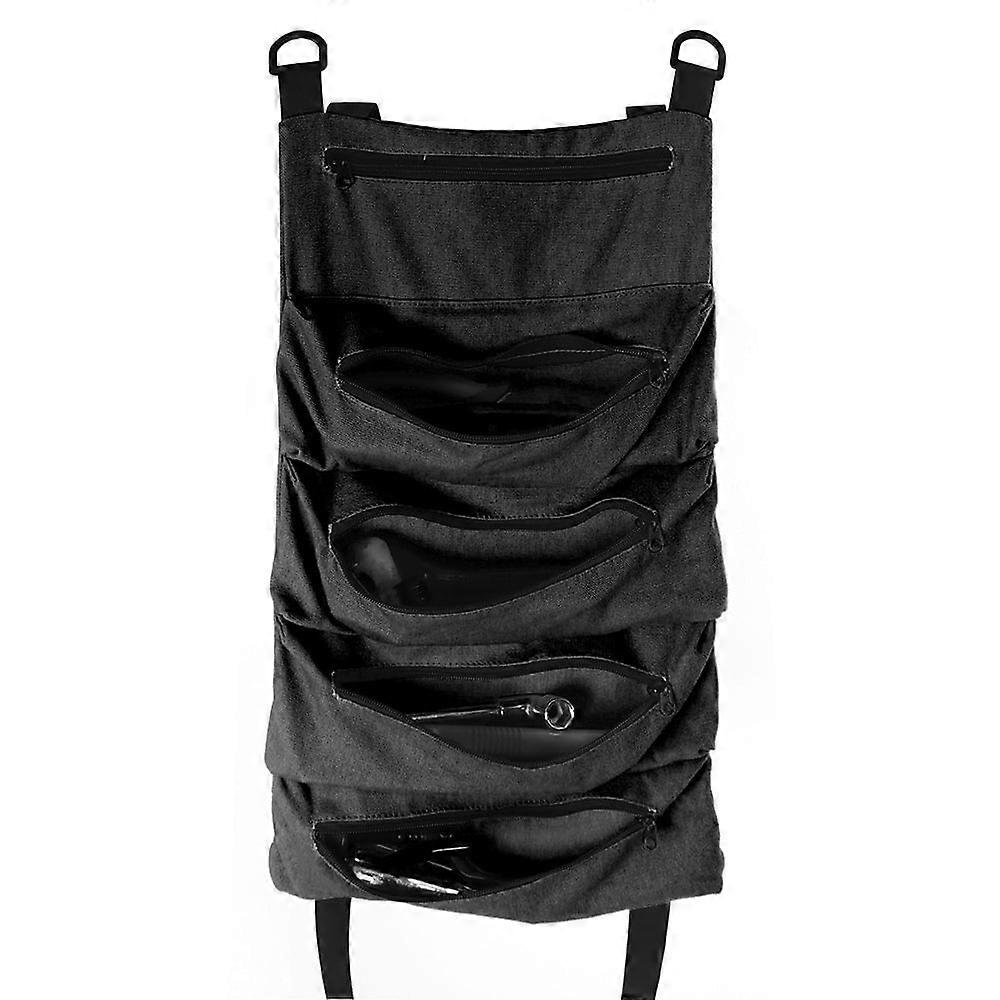 Roll Tool Up Bags Multi Purpose Canvas Tool Organizer Bucket Car Wrap Roll Storage Case Car Camping Gear Multi Purpose Original Series (Black)