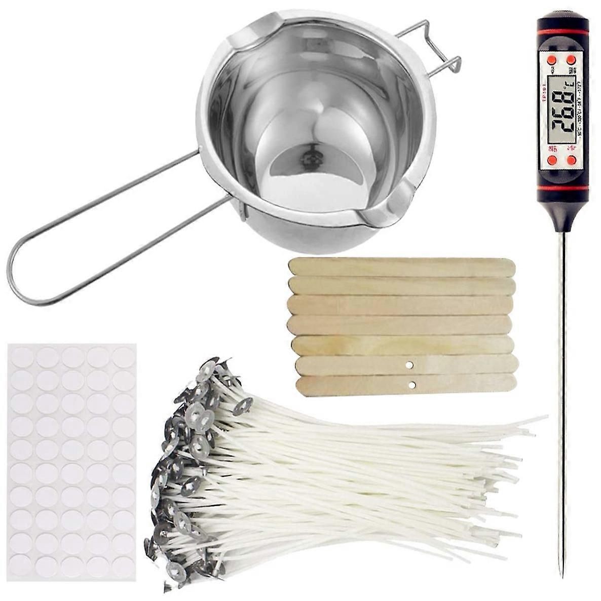 Candle Making Kit,Candle Wicks,Thermometer and Stirring Sticks