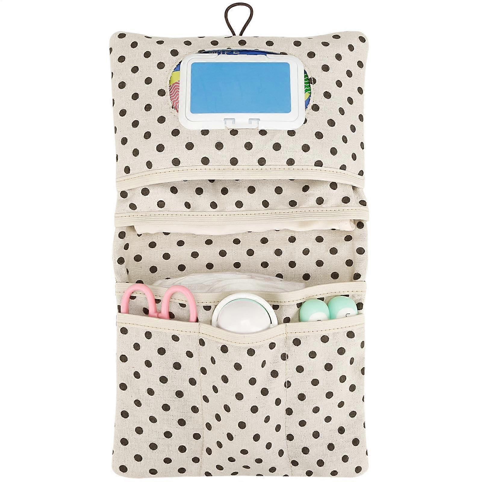 Diaper Caddy Organizer 8.66x7.09 Inches Portable Basket Handle Bag Multi Pocket Nursery Storage Blue