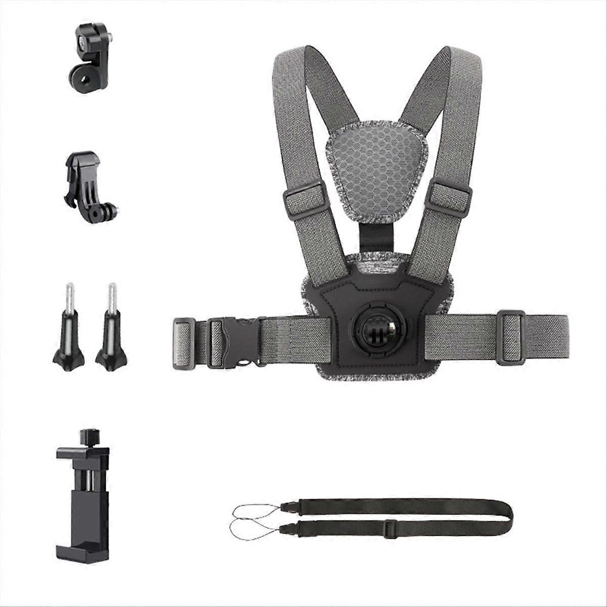 Adjustable Chest Mount Harness Strap for Action Camera Accessories Combo D