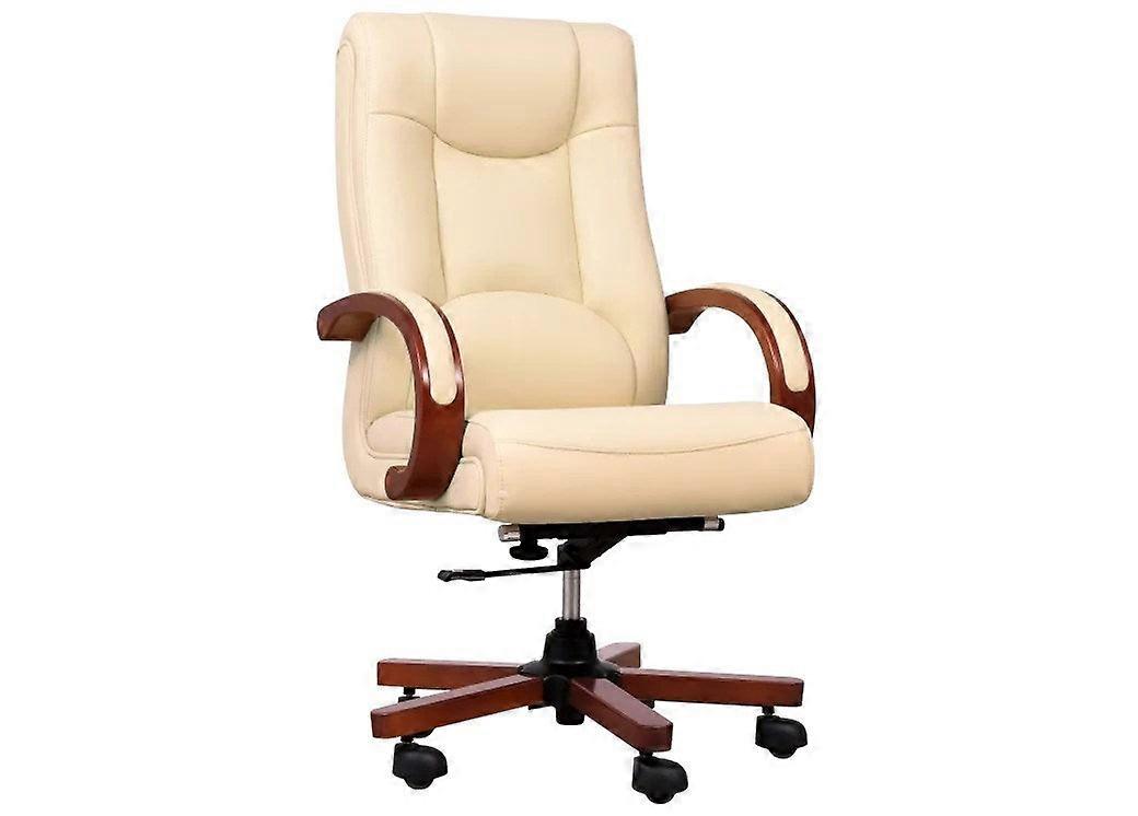 Lider Fauteuil en Cuir Crème
