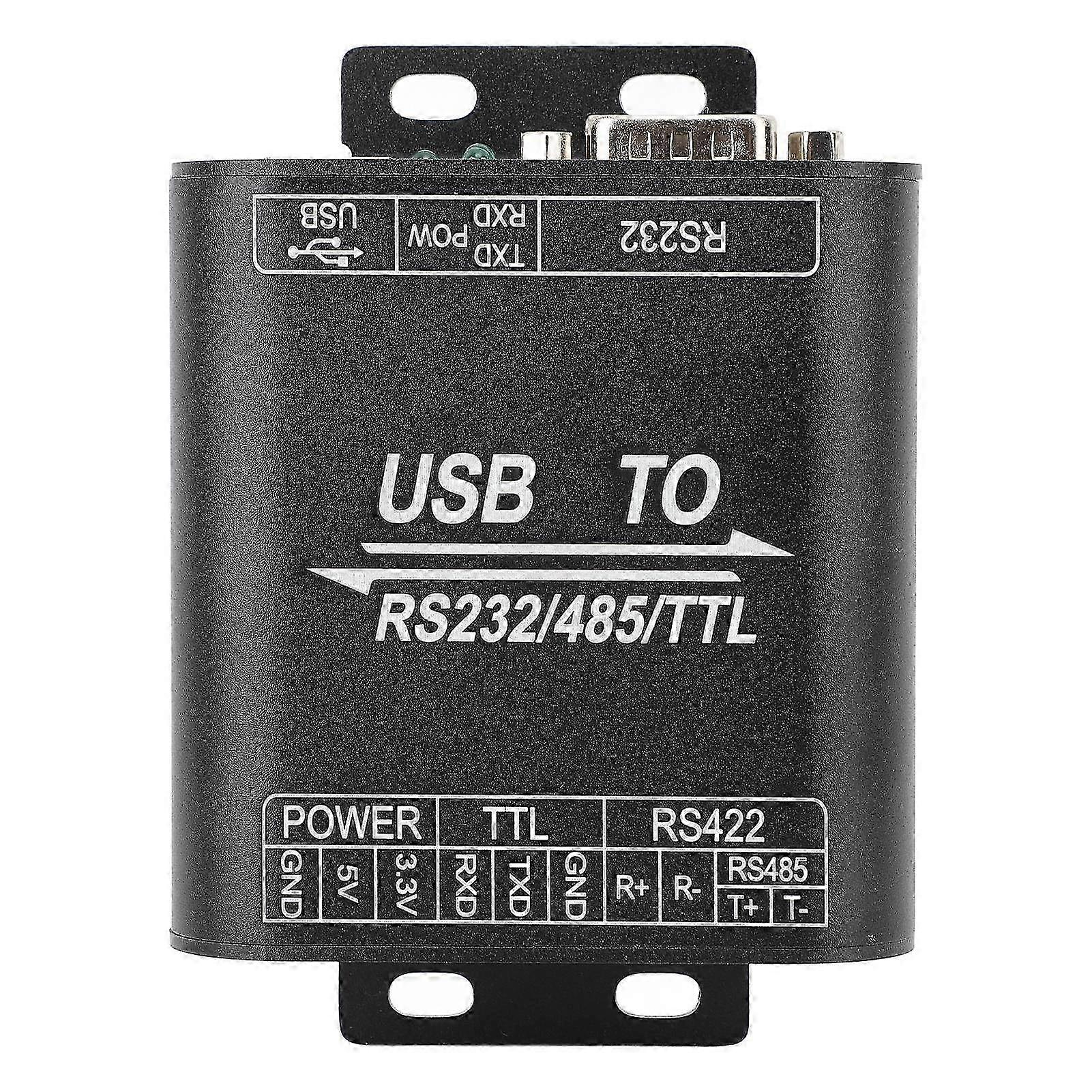 Industrial Isolated USB to RS232/485/422/TTL Converter, Aluminum Alloy Adapter for Win/Linux/Android