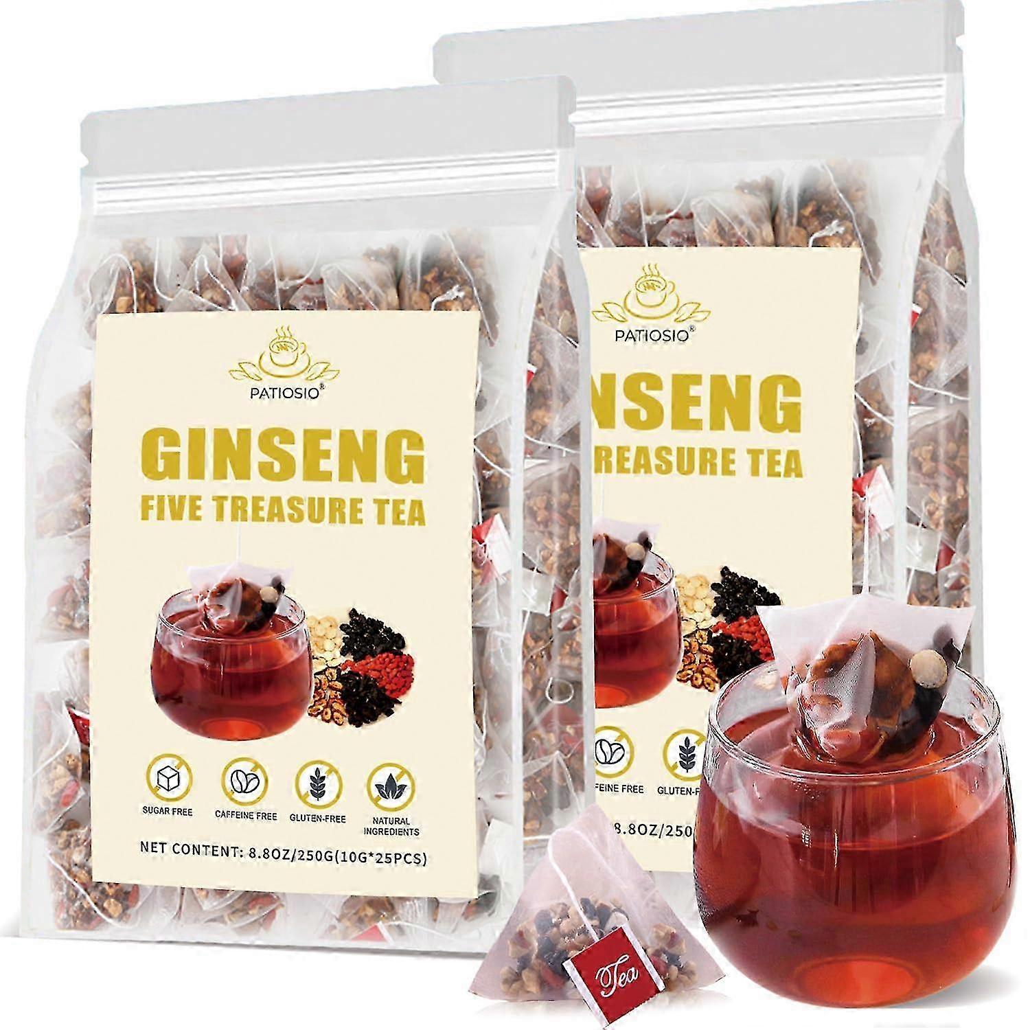 Ginseng Beş Hazine Çayı Böbrek Çayı-Wubao Çayı Ginseng Altı Hazine Çayı, Ginseng Kırmızı Hurma Çin Bitki Çayı, Böbrek Temizliği Erkekler ve Wom için Detoks Çayı
