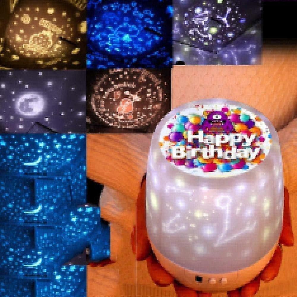 LINLIN Christmas Projector Lamp, Universe Starry Sky Light with 3 Modes, 5 Film Patterns, USB, Rotating LED Night Light for Kids Bedroom