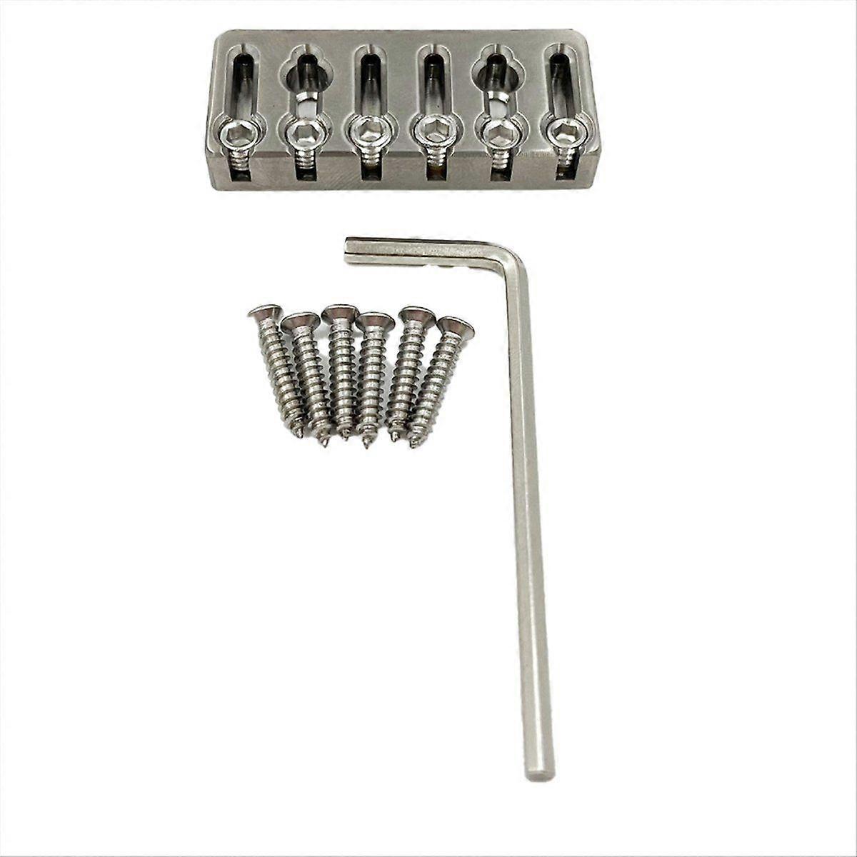 6 String Headless Guitar Bridge String Lock for 6 String Headless Electric Guitar Silver