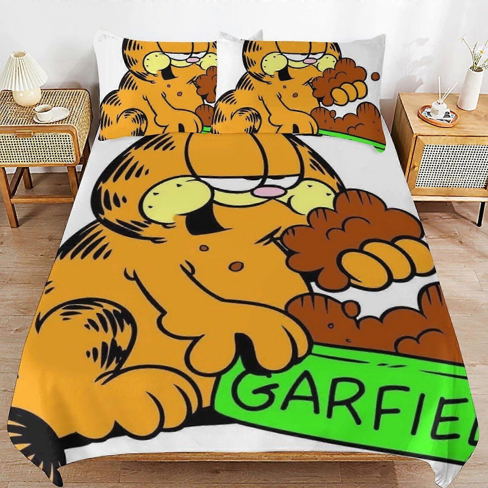 o47 The Garfield Show Hotel Collection Breathable Fabric Gentle Texture Practical Duvet Cover Sets with Hidden Zip d47
