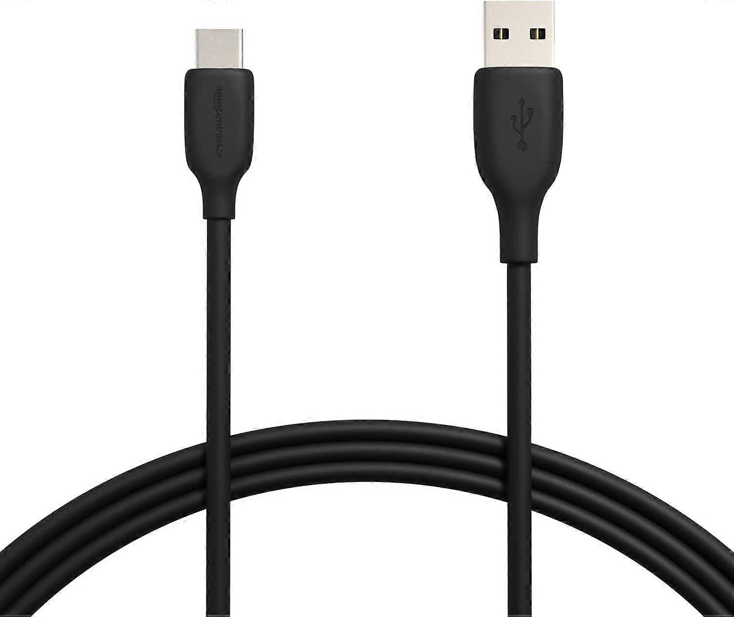Fast Charging 3A USB-C2.0 to USB-A Cable (USB-IF Certified) - 6-Foot, Black (2-Pack)