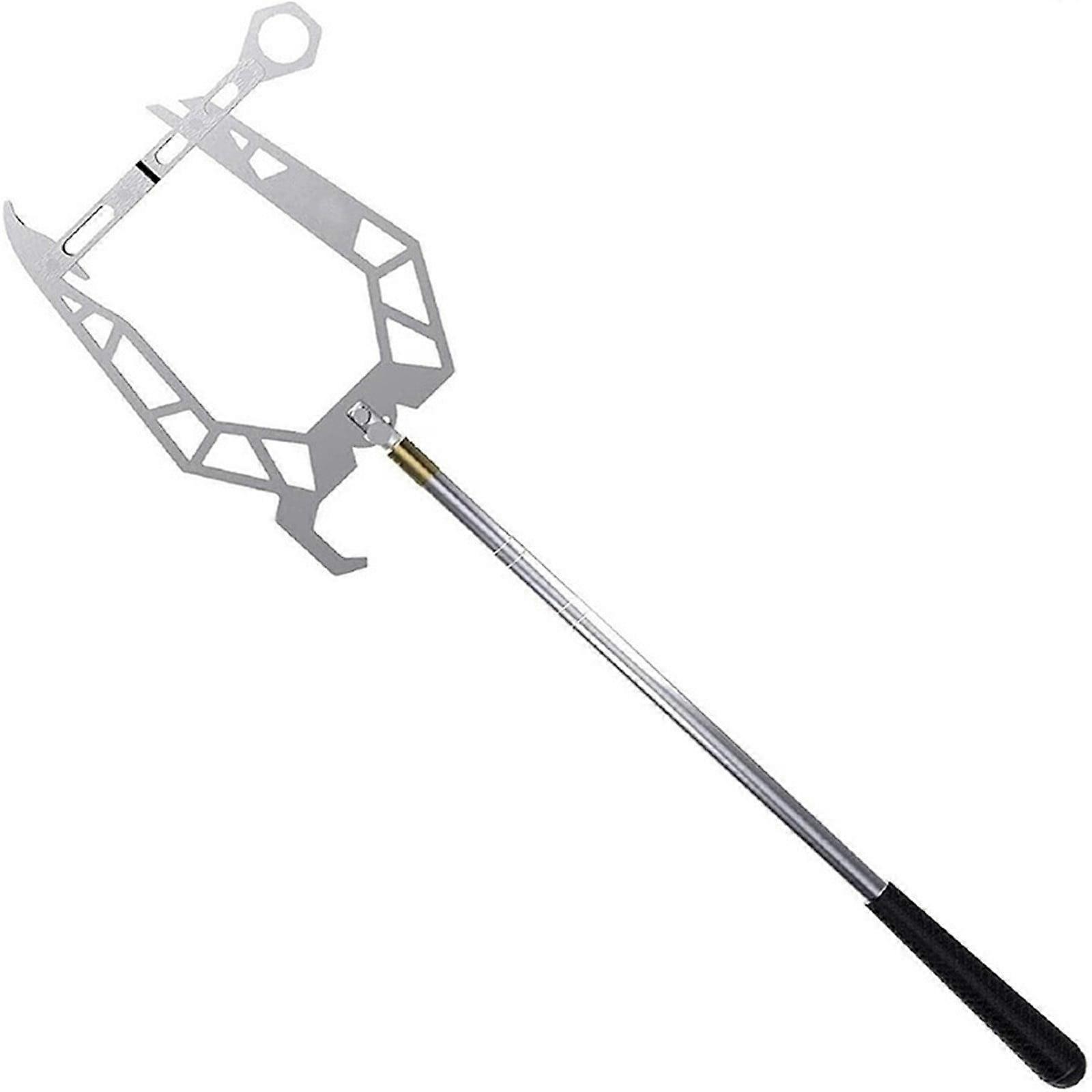 Telescoping Automatic Boat Dock Hook, Stainless Steel Mooring Rope Threading Tool with Cable Guider, Multi-Function Alloy Docking Hook